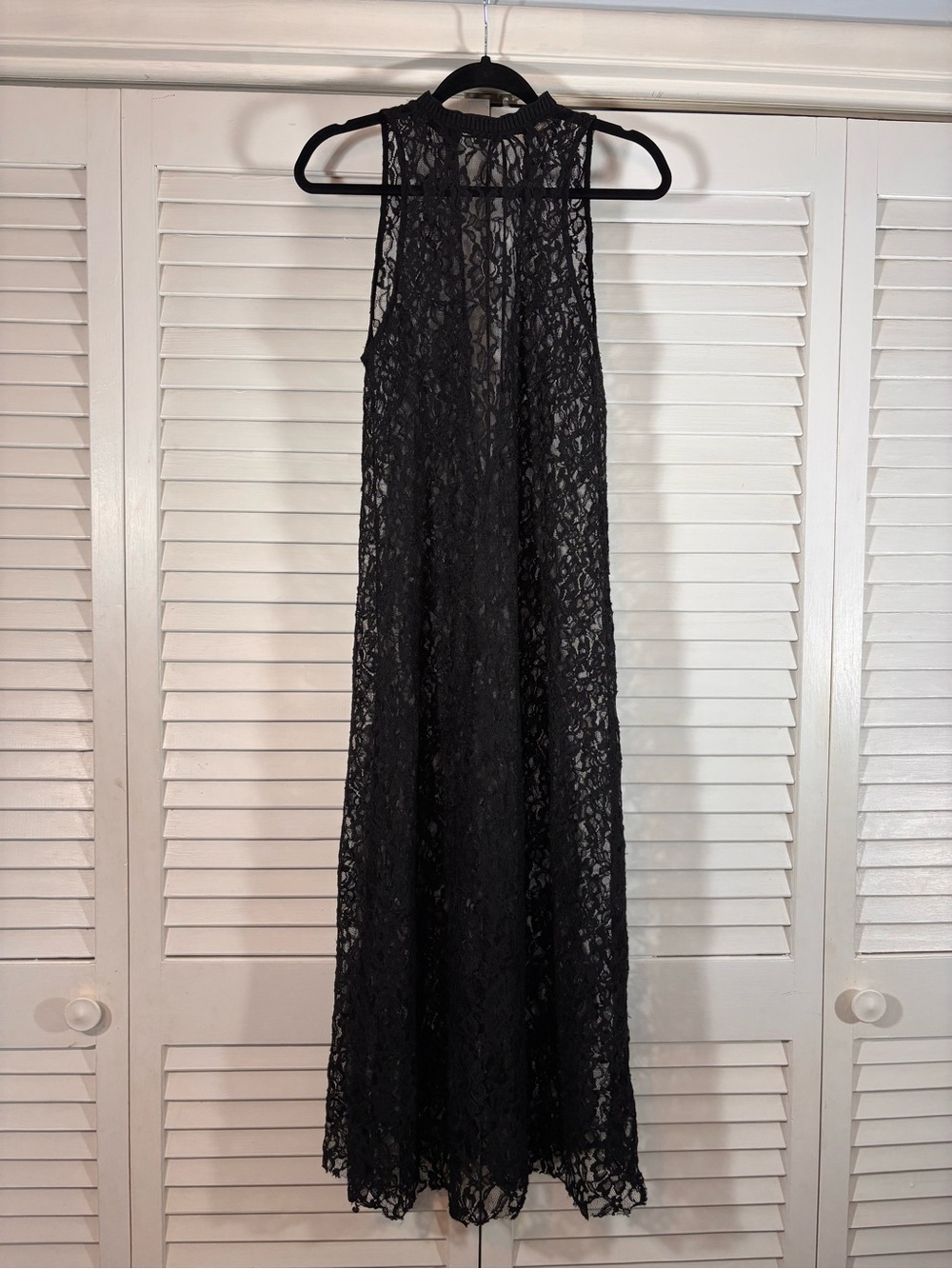 ZARA Black Floral Lace Maxi Dress Sheer Size Small Goth Romantic
